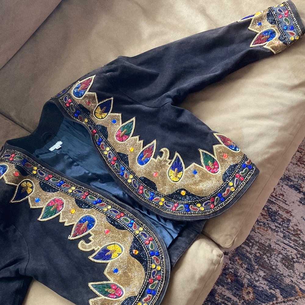VTG Embellished Suede Jacket